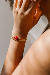 Bracelet Milonga Double - Murano Rouge