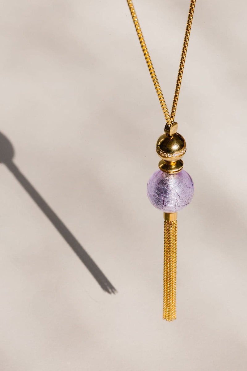 Halskette - Murano Lavendel