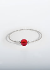 Liliflo - Bijoux modulables Swiss made - Bracelet Milonga Murano Rouge en 1 tour couleur naturel