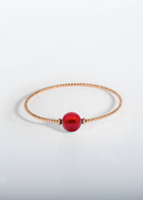Liliflo - Bijoux modulables Swiss made - Bracelet Milonga Murano Rouge en 1 tour couleur or rose