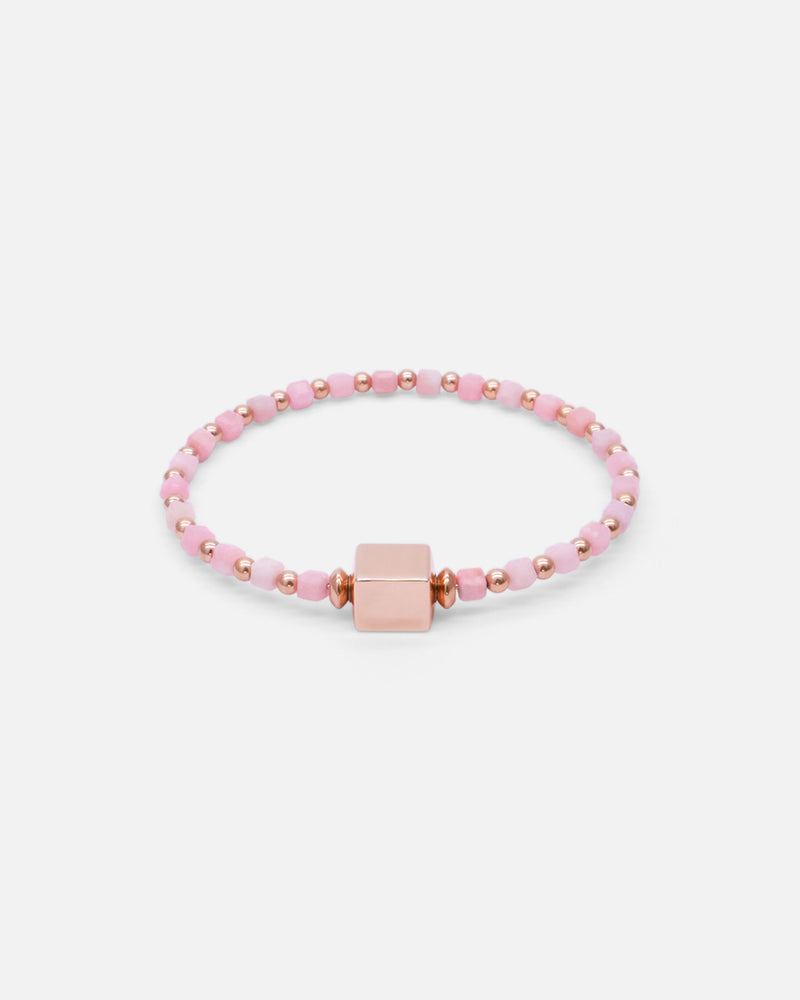 Liliflo - Bijoux modulables Swiss made - Collection Constellation - Bracelet Acier rosé Opale rose - Lien à graver - Signe du zodiaque