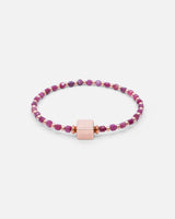 Liliflo - Bijoux modulables Swiss made - Collection Constellation - Bracelet Acier rosé Rubis Opale rose - Lien à graver - Signe du zodiaque