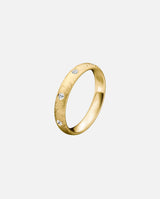 Liliflo - Ehering Frau 8 Diamanten Gelbgold Horizont 4,5 mm - Effekt Eismatt oder Ice matt