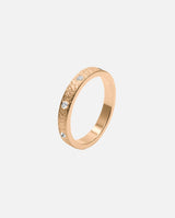 Liliflo - Ring und Ehering - Frau Zephyr gehämmert 2,5 mm aus recyceltem Roségold 18 Karat und 8 Diamanten