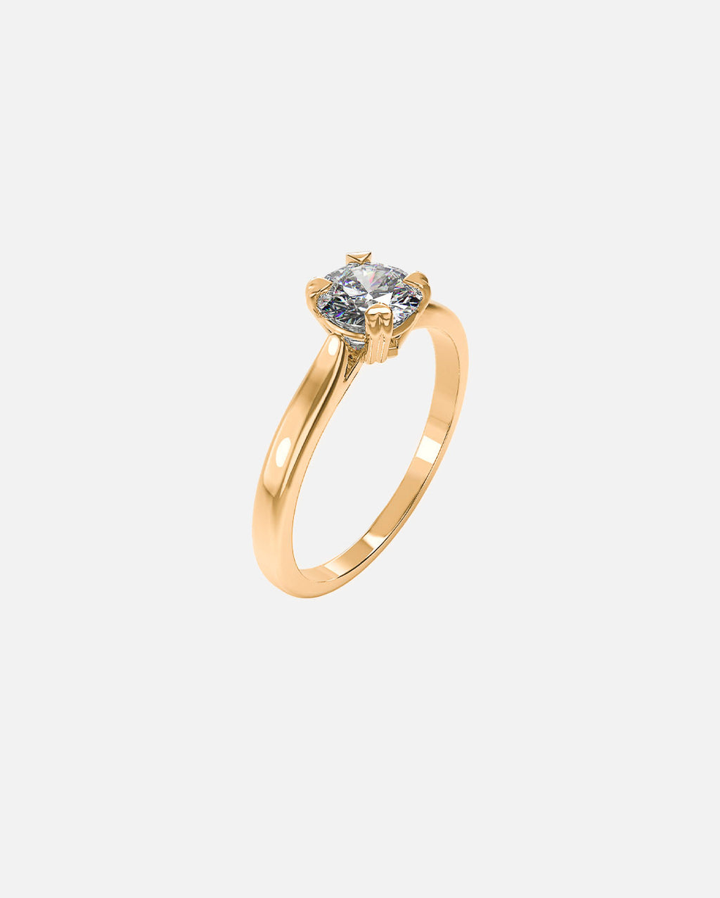 Bague Solitaire Diamant 0.54 Carat Or Blanc 18 Carats - Taille 54 - Serti Invisible (trilogie)