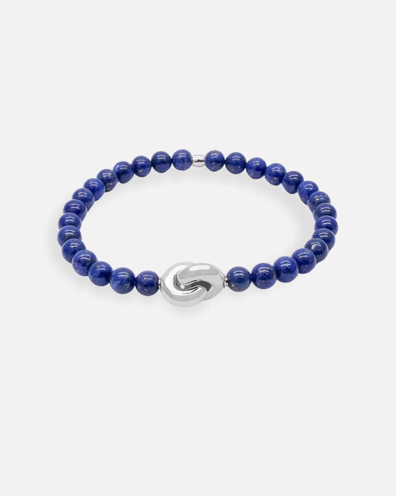 Liliflo - bijoux modulables Swiss made - bracelet lapis lazuli  - Lien Eternité en or gris 18 cts