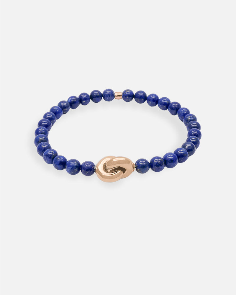 Liliflo - bijoux modulables Swiss made - bracelet lapis lazuli  - Lien Eternité en or rose 18 cts