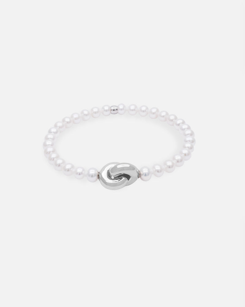 Liliflo - bijoux modulables Swiss made - bracelet perles de culture  - Lien Eternité en or gris 18 cts