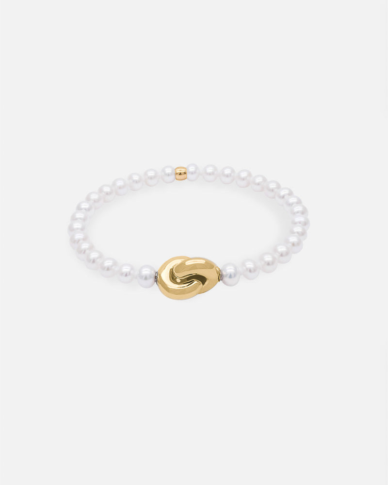 Liliflo - bijoux modulables Swiss made - bracelet perles de culture  - Lien Eternité en or jaune 18 cts