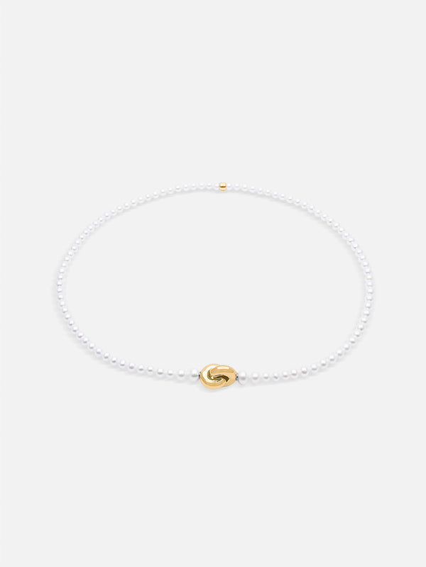 Liliflo - Bijoux swiss made - collier en perle et lien éternité en or jaune recyclé 18 carats