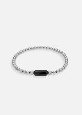 Liliflo, marque de bijoux interchangeable Suisse : Bracelet Beads simple tour poli et Lien Poésie à graver de couleur noir