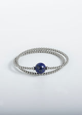 Liliflo, marque de bijoux Suisse : Bracelet Tango Double en couleur naturel - Pierre semi-précieuse Lapis lazuli