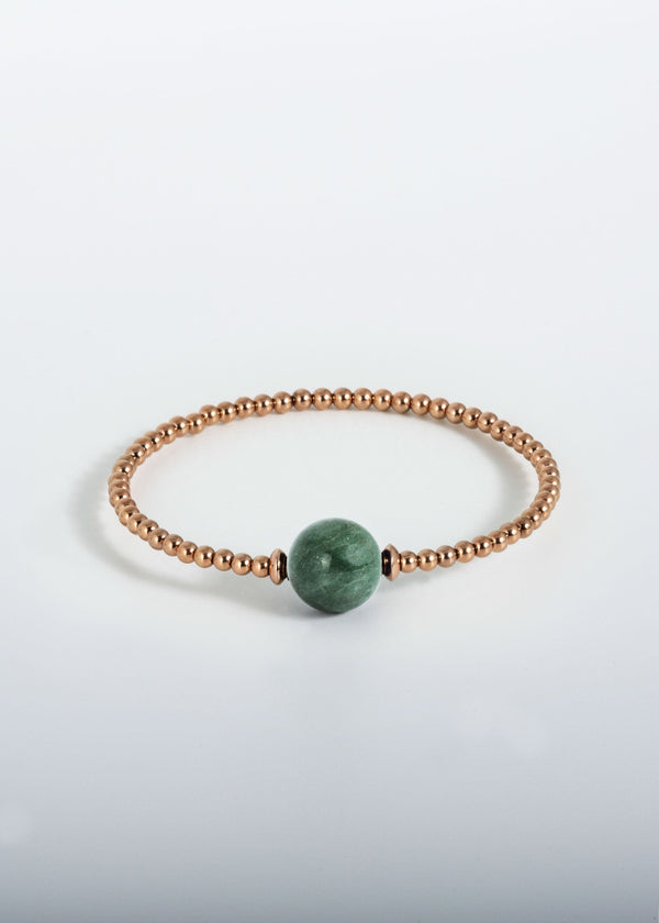 Liliflo_bracelet de couleur naturel interchageable femme avec une pierre aventurine.