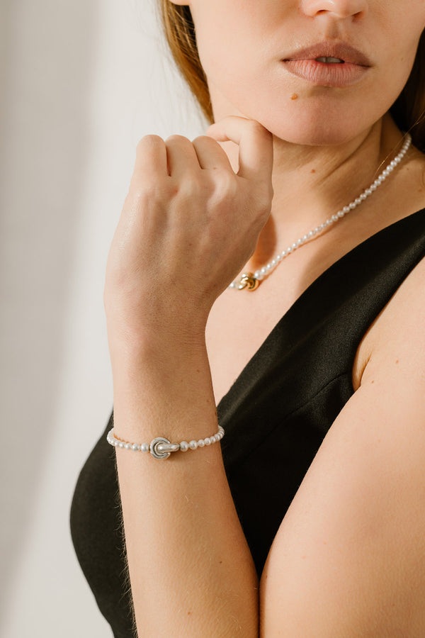 Liliflo - bijoux modulables Swiss made - bracelet perles de culture  - Lien Eternité en acier