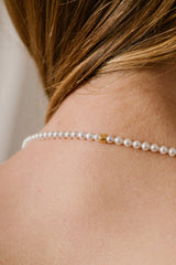 Liliflo - Bijoux swiss made - collier en perle et lien éternité en or jaune recyclé 18 carats