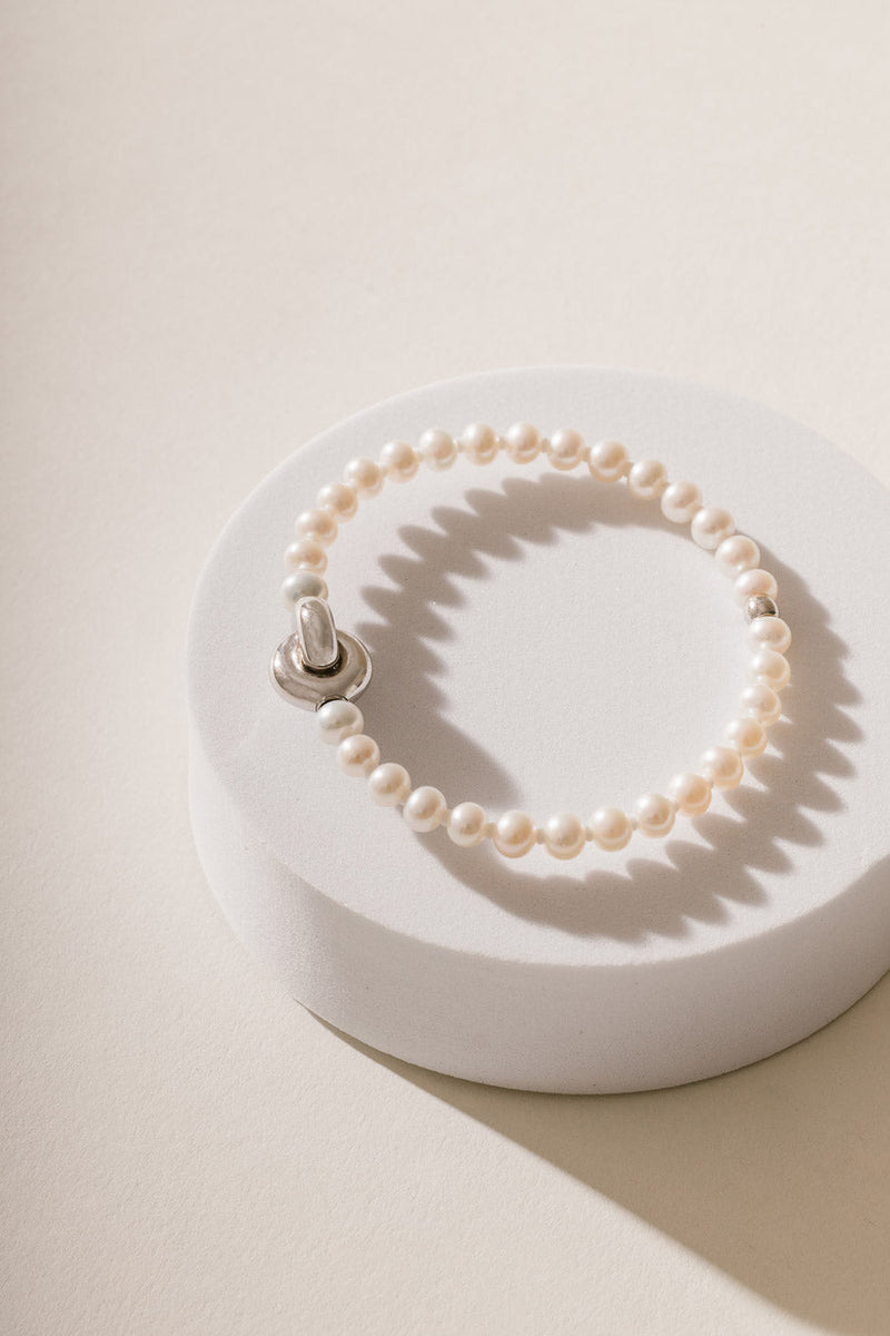 Liliflo - bijoux modulables Swiss made - bracelet perles de culture  - Lien Eternité en acier
