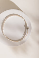 Liliflo - bijoux modulables Swiss made - collier perles de culture acier - Lien Eternité en or gris 18 carats