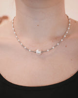 Liliflo - Bijoux modulable Swiss made - Collier femme couleur acier en perle Cumingii - fermoir interchangeable Perle d'eau douce