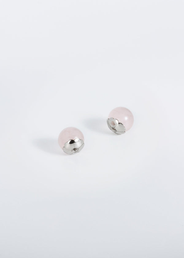 Boucles d'oreilles Anaïs - Sphères Quartz rose