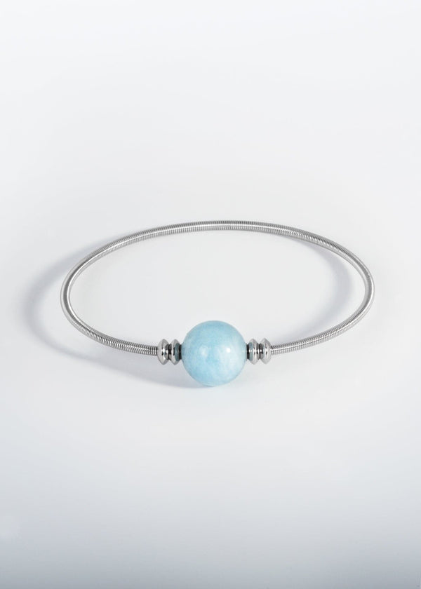Liliflo, marque de bijoux interchangeable Suisse : Bracelet Twist en couleur naturel - Pierre semi-précieuse aigue-marine