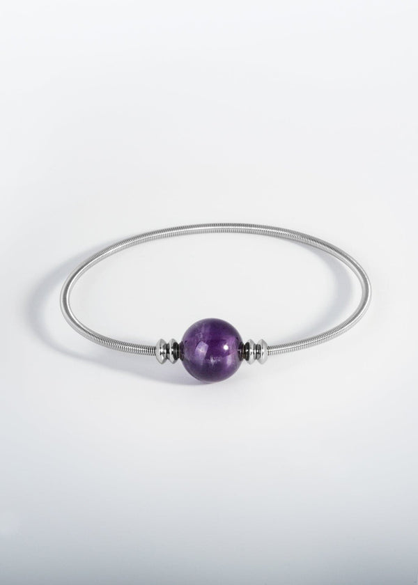 Liliflo, marque de bijoux interchangeable Suisse : Bracelet Twist en couleur naturel - Pierre semi-précieuse améthyste