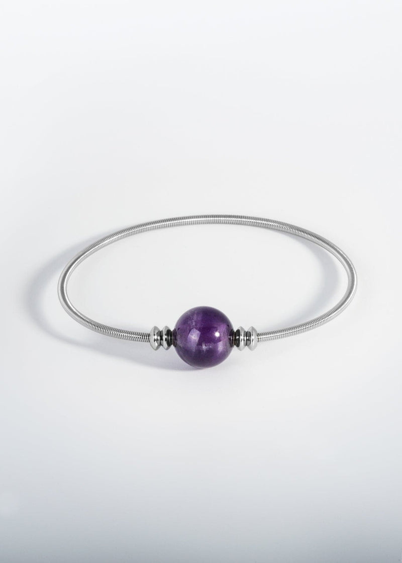 Liliflo, marque de bijoux interchangeable Suisse : Bracelet Twist en couleur naturel - Pierre semi-précieuse améthyste