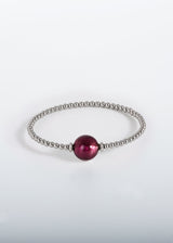 Liliflo, marque de bijoux interchangeable Suisse : Bracelet Tango en couleur naturel - Verre de Murano Pourpre