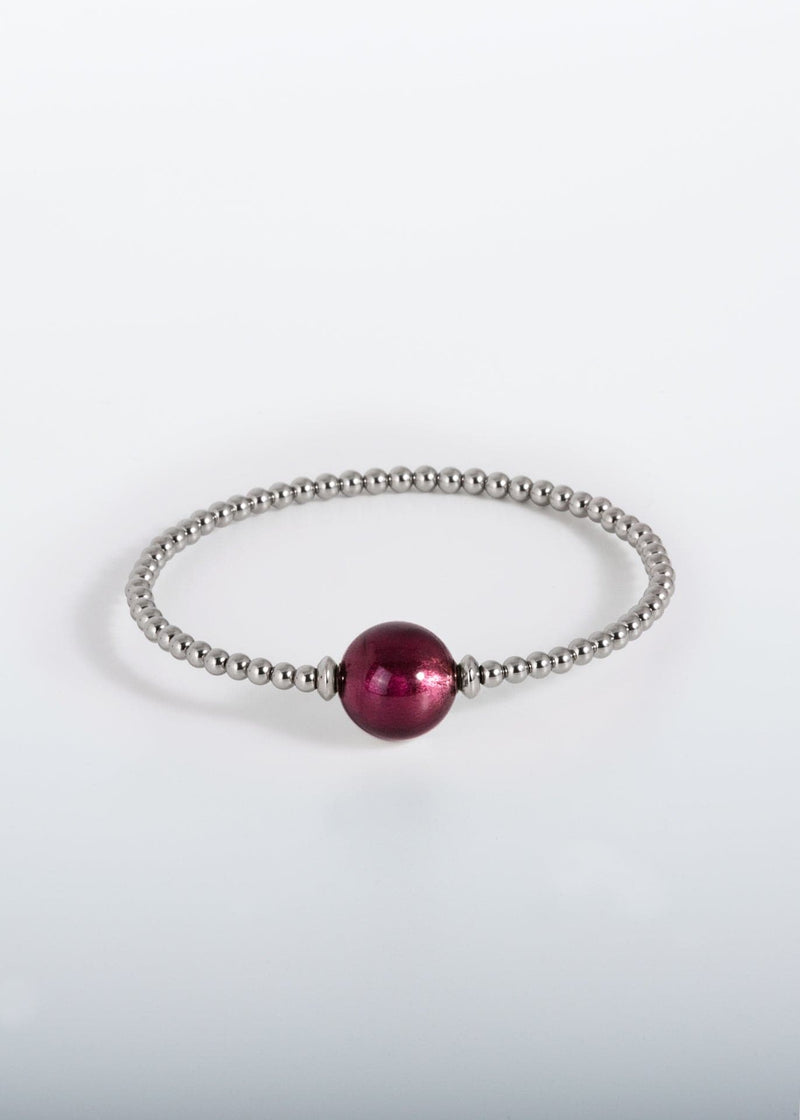 Liliflo, marque de bijoux interchangeable Suisse : Bracelet Tango en couleur naturel - Verre de Murano Pourpre