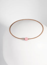 Liliflo, marque de bijoux Suisse : Collier Tango Rose - pierre semi-précieuse Quartz rose