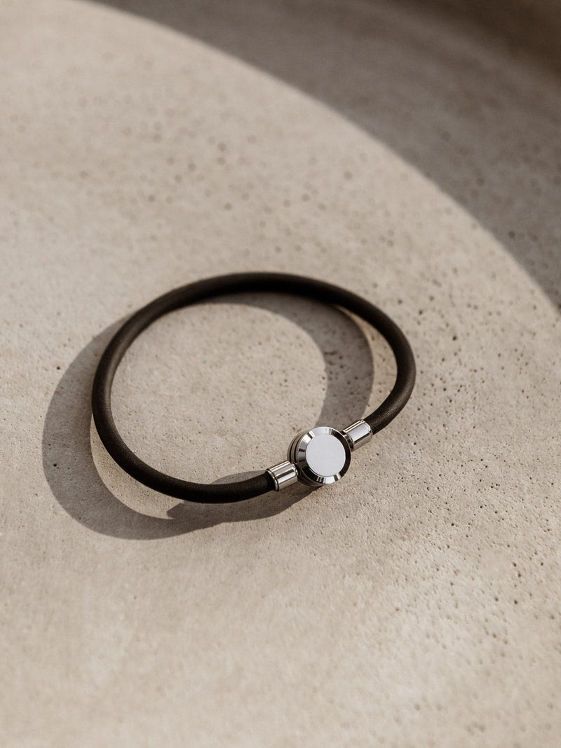 Fyve - marque de bijoux suisse - bracelet interchangeable pour homme - Bracelet blackloop avec le lien Chip