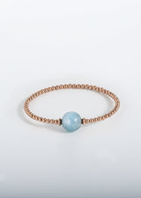 Liliflo, marque de bijoux interchangeable Suisse : Bracelet Tango en couleur or rose - Pierre semi-précieuse Aigue-marine