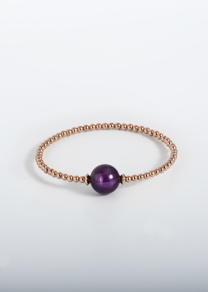 Liliflo, interchangeable jewelry brand Switzerland: Tango Armband in Rose Gold Farbe - Schmuckstein Amethyst