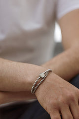 Fyve - Schweizer Schmuckmarke - austauschbares Armband für Männer - Zierverschluss Chip mit dem Armband Beads            