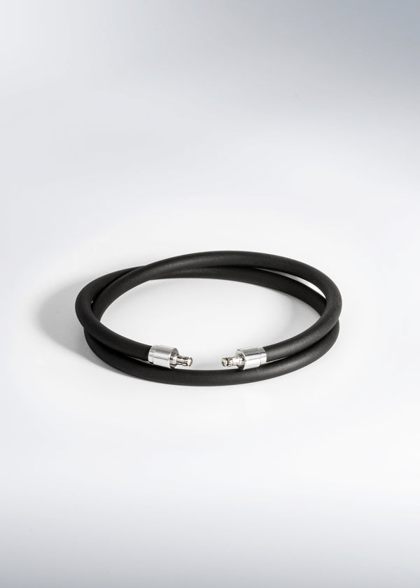 Fyve - marque de bijoux suisse - bracelet interchangeable pour homme - Bracelet Blackloop Double de couleur noir