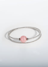 Liliflo, marque de bijoux Suisse : Bracelet Milonga Double - Naturel - Pierre semi-précieuse - Quartz rose