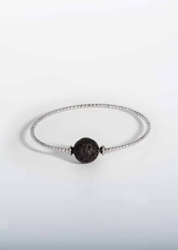 Liliflo, marque de bijoux Suisse : Bracelet Milonga - Naturel - Pierre semi-précieuse - Lave