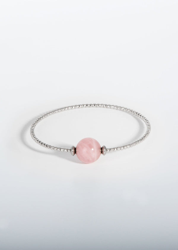Liliflo, marque de bijoux Suisse : Bracelet Milonga - Naturel - Pierre semi-précieuse - Quartz rose