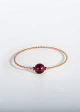 Liliflo, marque de bijoux Suisse : Bracelet Milonga - Rose - Verre de Murano - Pourpre