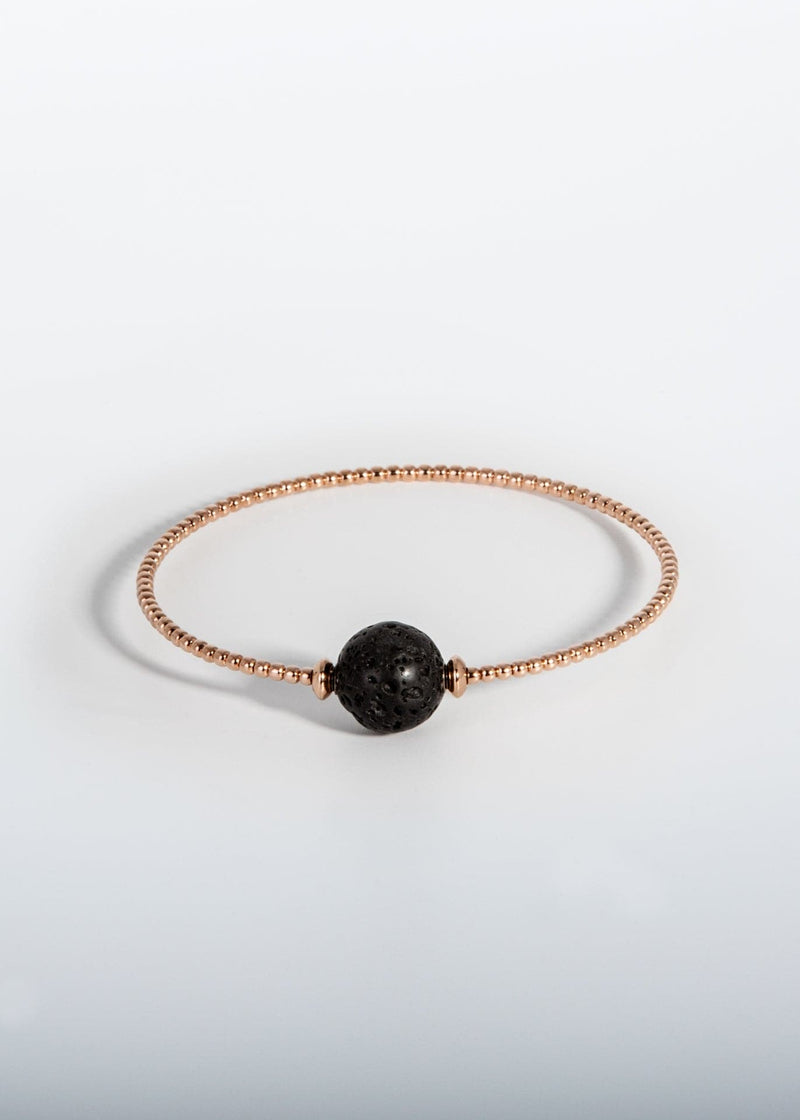 Liliflo, marque de bijoux Suisse : Bracelet Milonga - Rose - Pierre semi-précieuse - Lave