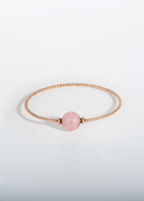 Liliflo, marque de bijoux Suisse : Bracelet Milonga - Rose - Pierre semi-précieuse - Quartz rose