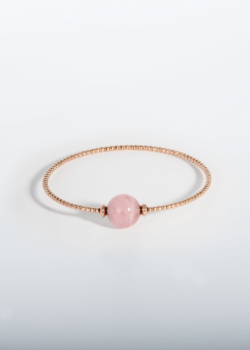 Liliflo, marque de bijoux Suisse : Bracelet Milonga - Rose - Pierre semi-précieuse - Quartz rose
