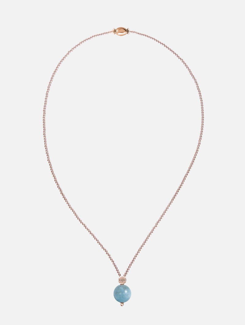 Liliflo_Swiss made Interchangeable Jewellery_Milonga-Halskette in Roségoldfarbe_Schmuckstein_Meereswasserfall