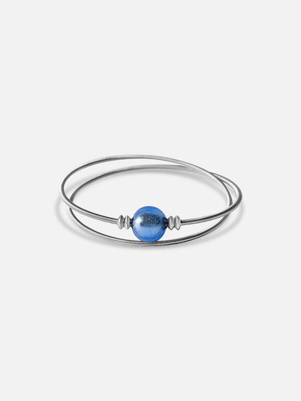 Liliflo, marque de bijoux interchangeable Suisse : Bracelet Twist double en couleur naturel - verre de murano neptune