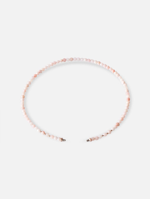 Liliflo, marque de bijoux interchangeable Suisse : collier limbo en couleur or rose - pierre semi-précieuse opale rose