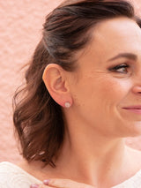 Liliflo, marque de bijoux Suisse : Clous d'oreilles Karine - pierre semi-précieuse Quartz rose