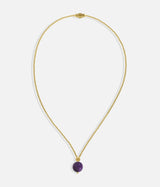 Liliflo_Swiss made Interchangeable Jewellery_Milonga-Halskette in Gelbgoldfarbe_Schmuckstein_Amethyst