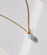 Liliflo_Swiss made Interchangeable Jewellery_Milonga-Halskette in Gelbgoldfarbe_Schmuckstein_Meereswasserfall