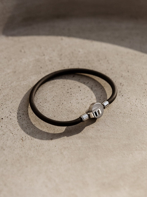 Fyve - Schweizer Schmuckmarke - austauschbares Armband für Männer - blackloop Armband mit Zierverschluss Infinity