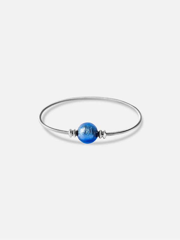 Liliflo, schweizerische Marke für austauschbaren Schmuck : Twist-Armband in Naturfarbe - Muranoglas Neptun