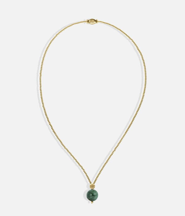 Liliflo_Swiss made Interchangeable Jewellery_Milonga-Halskette in Gelbgoldfarbe_Schmuckstein_Aventurin